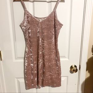 Crushed velvet slip dress
